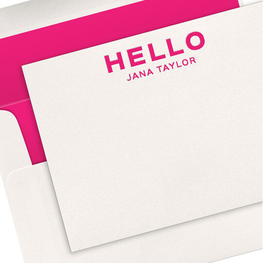 Bold Hello Flat Note Cards - Letterpress